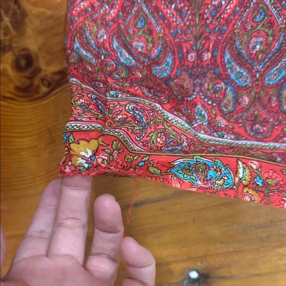 J Crew Red and Brown Paisley Blouse Short Sleeve size medium - Picture 9 of 9